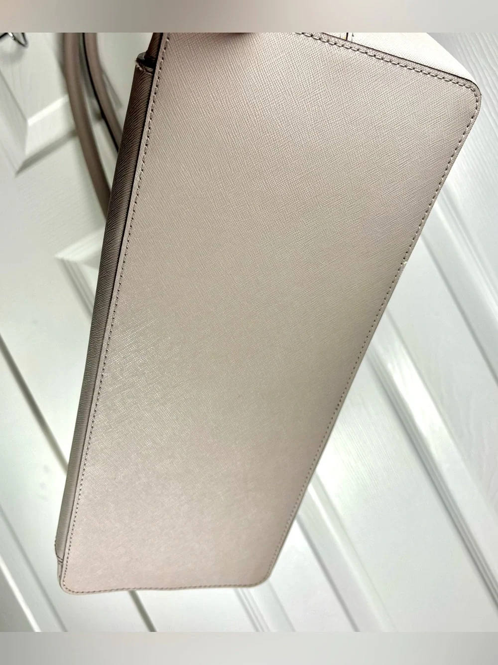 ♠️ Kate Spade Post Street Halsey Large Leather Work Career Tote Bag Taupe